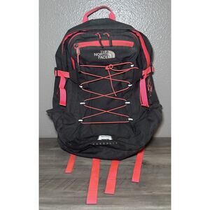 The North Face Borealis Black Hot Pink Laptop Hiking Backpack Bag